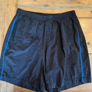 Lululemon men’s lined running shorts, size L, black